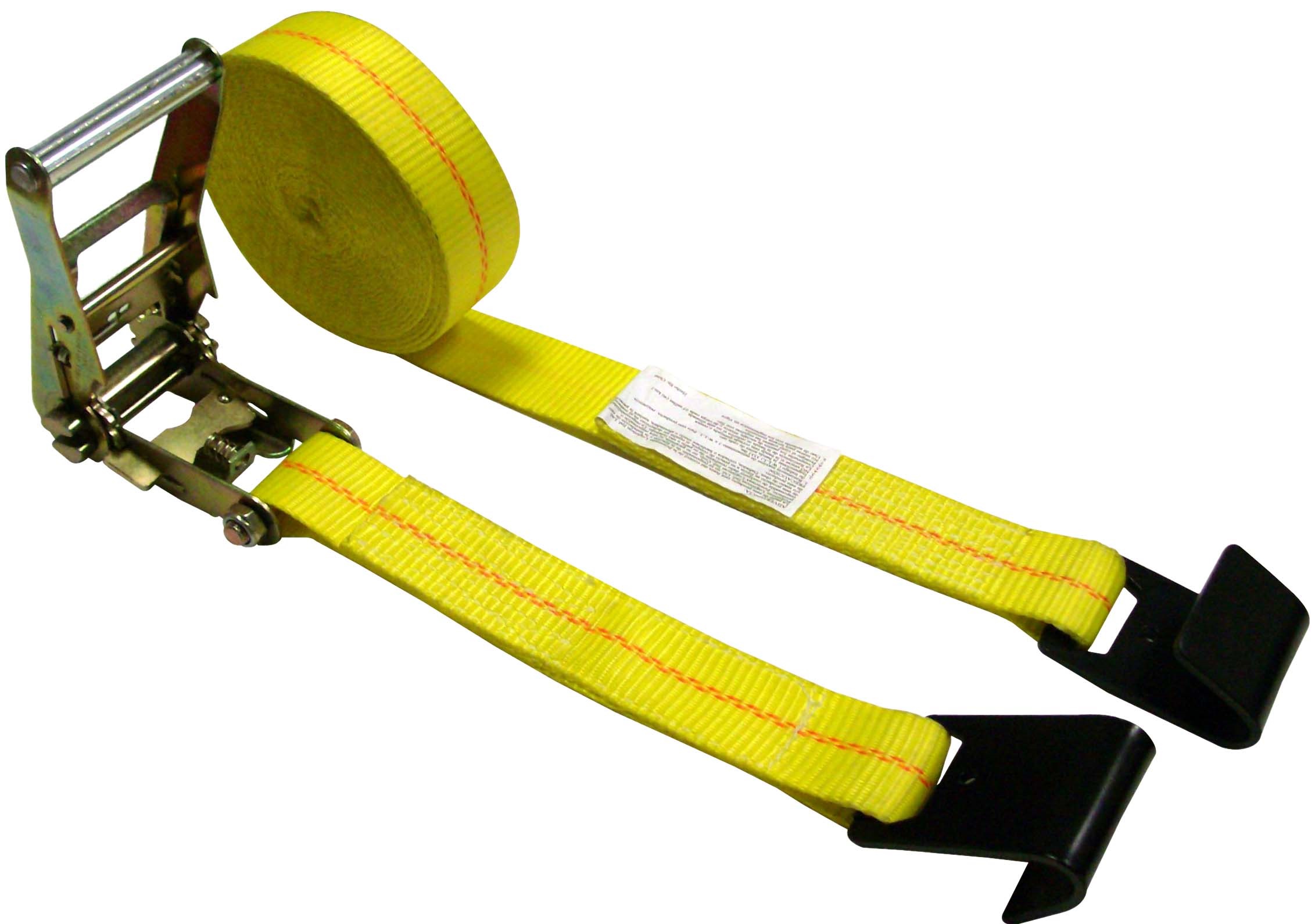 2 x 30' Ratchet Strap with Black Flat Hooks - 3,335lb WLL - MADE IN USA