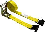 2 x 30' Ratchet Strap with Black Flat Hooks - 3,335lb WLL - MADE IN USA