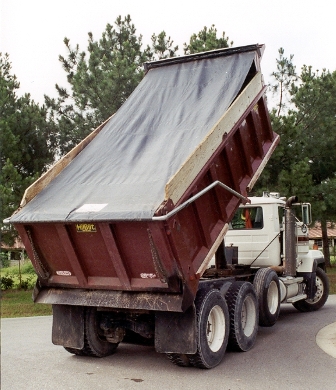 Heavy Duty 22oz Waterproof Vinyl Dump Truck Tarps - Straight, No Flaps