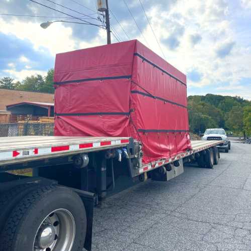 Lumber Tarp 20' x 27' - 6' Drop Flatbed Tarp 18/14oz Vinyl (85 lb) RED ...