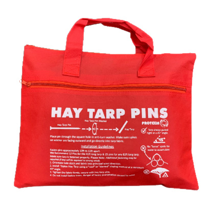 Hay Tarp Pins - (15) 12" Pins with Washers