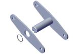 47970 Roll-Rite (OEM) Bracket, 4 Sp Knuckle pin w/ stop plate for SS pvt, mtr end