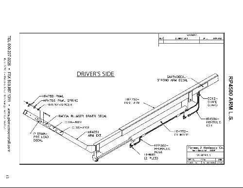 Pioneer HR4766L Complete Driver Side Arm Assembly for RP4500 Strong Arm ...